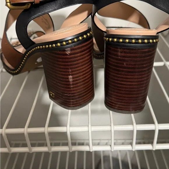 Coach Brown and Leopard Print Sandals - Picture 6 of 6